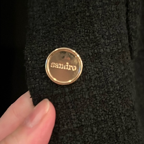AMAZING! ‘SANDRO Paris’ Peter Pan Collar Black Tweed Dress! Size 42! - Picture 8 of 16